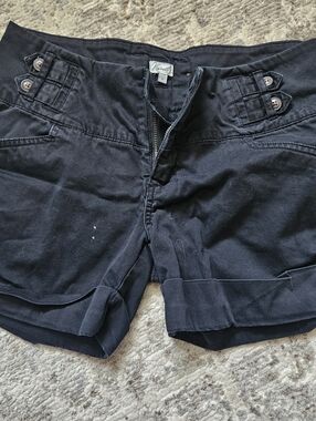 Kismet Black High-Rise Button Accent Women's Shorts